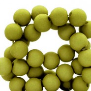 Acrylic beads 6mm round Matt Light army green